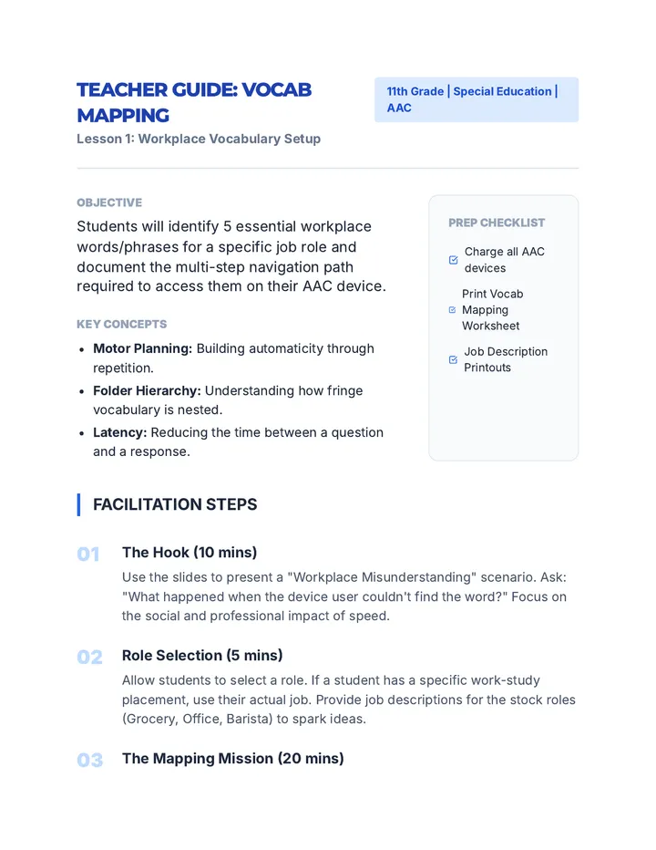 Vocab Mapping Teacher Guide