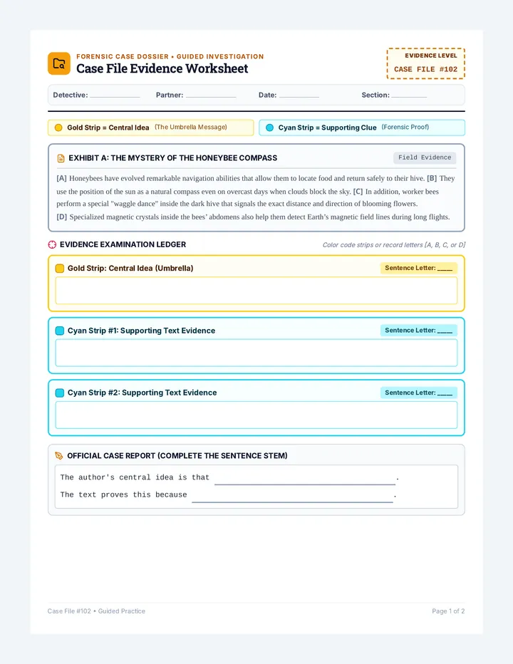 Case File Evidence Worksheet