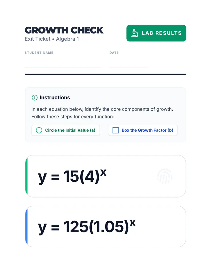 Growth Check Exit Ticket