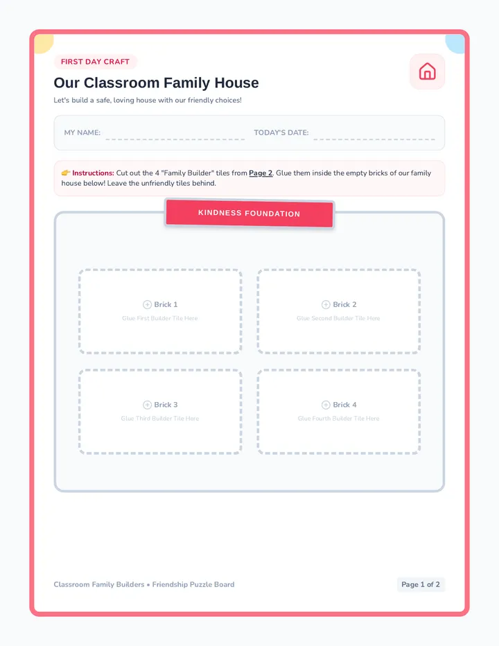 Classroom Family Puzzle Activity