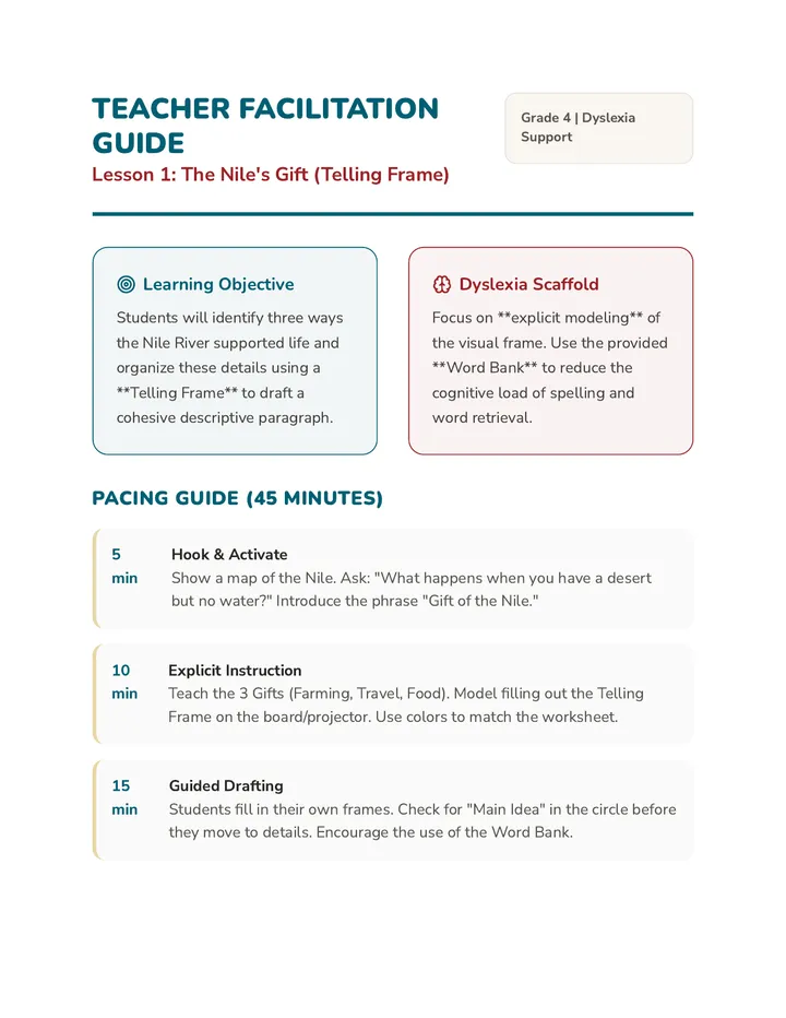 Nile Gift Teacher Guide