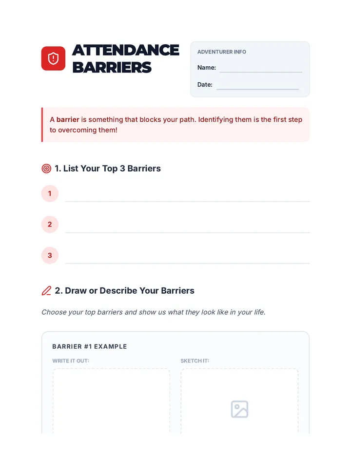 Attendance Barriers Worksheet