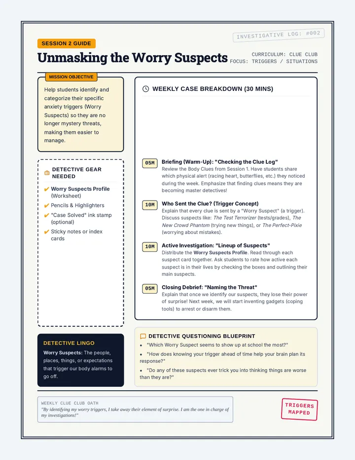 Worry Suspects Session Guide