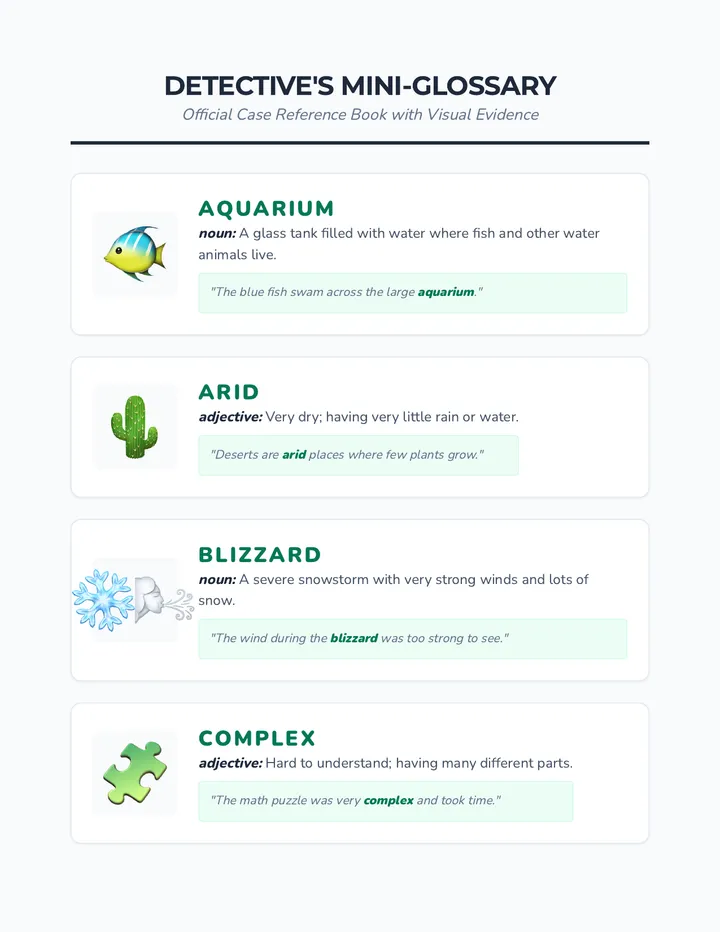 Detectives Mini Glossary