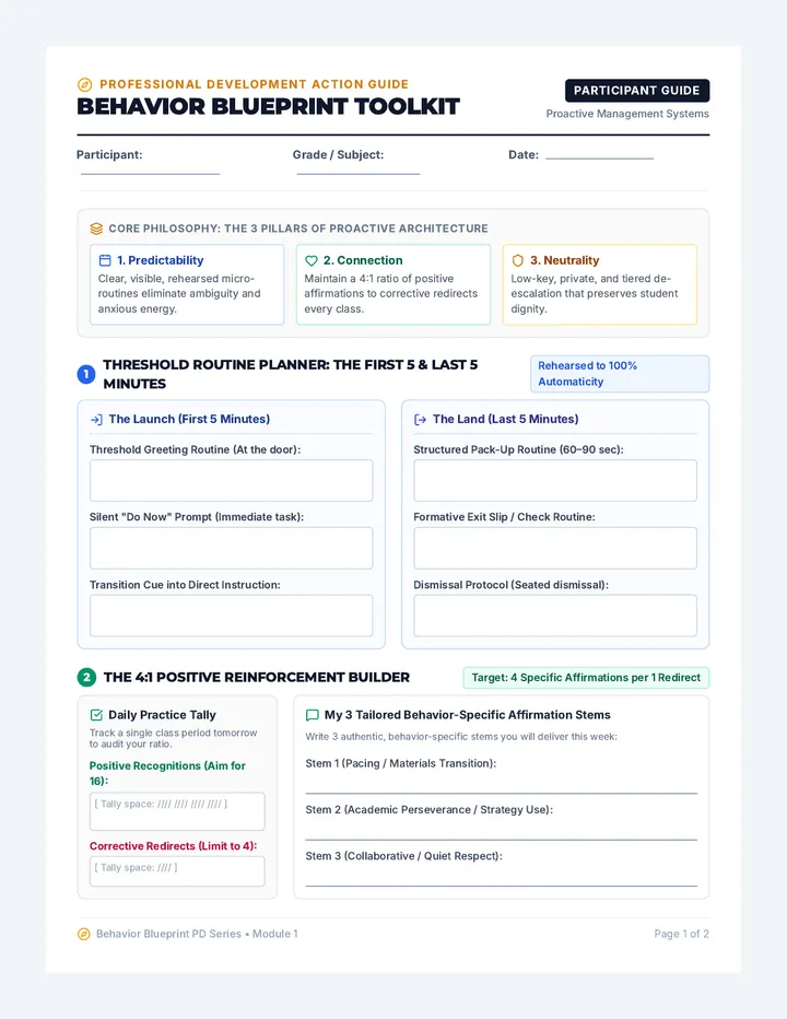 Behavior Blueprint Handout