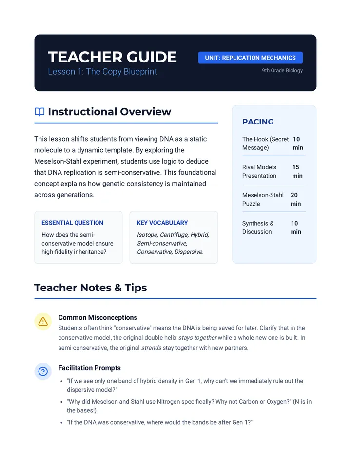 Copy Blueprint Teacher Guide