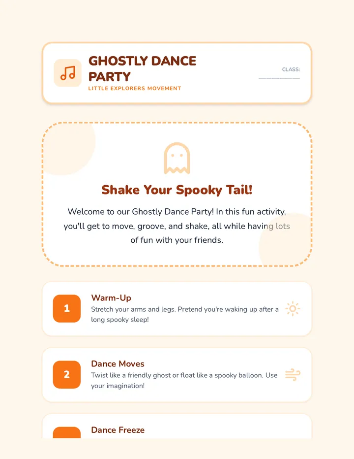 Ghostly Dance Party Activity