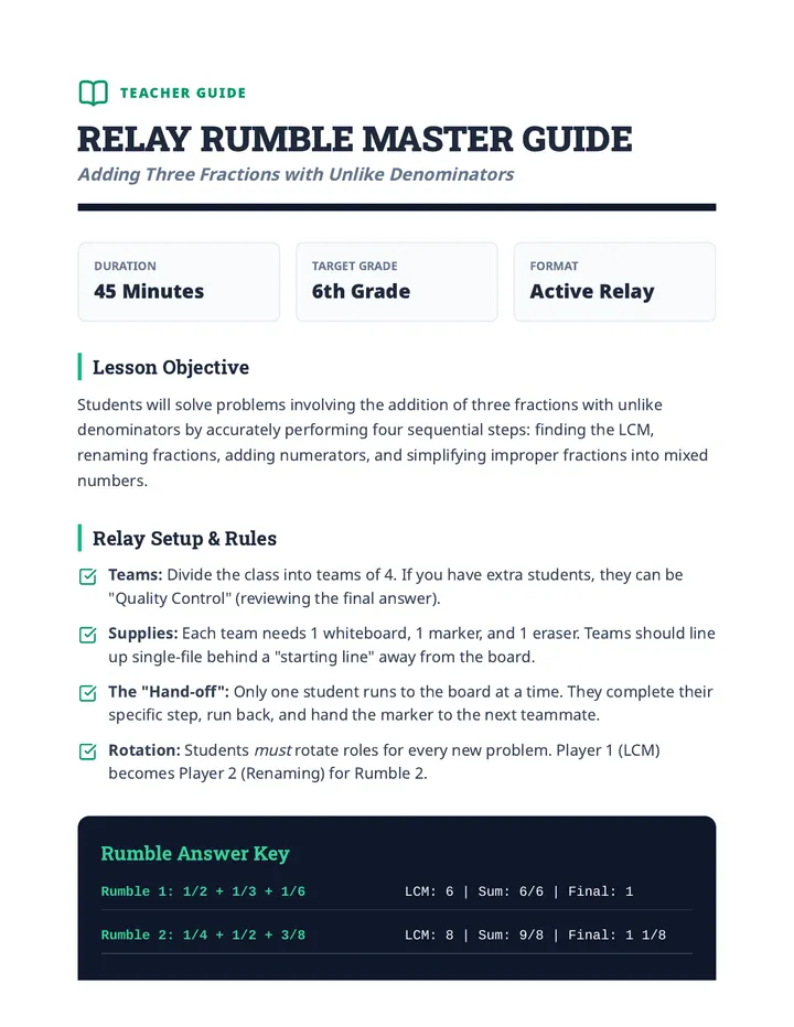 Relay Master Teacher Guide