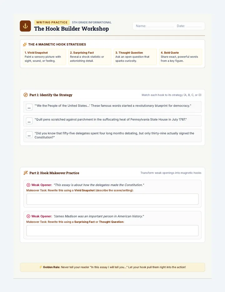 Hook Builder Student Worksheet