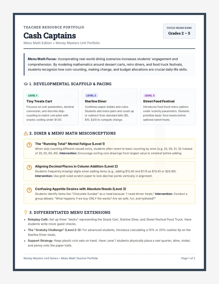 Cash Captains Teacher Guide