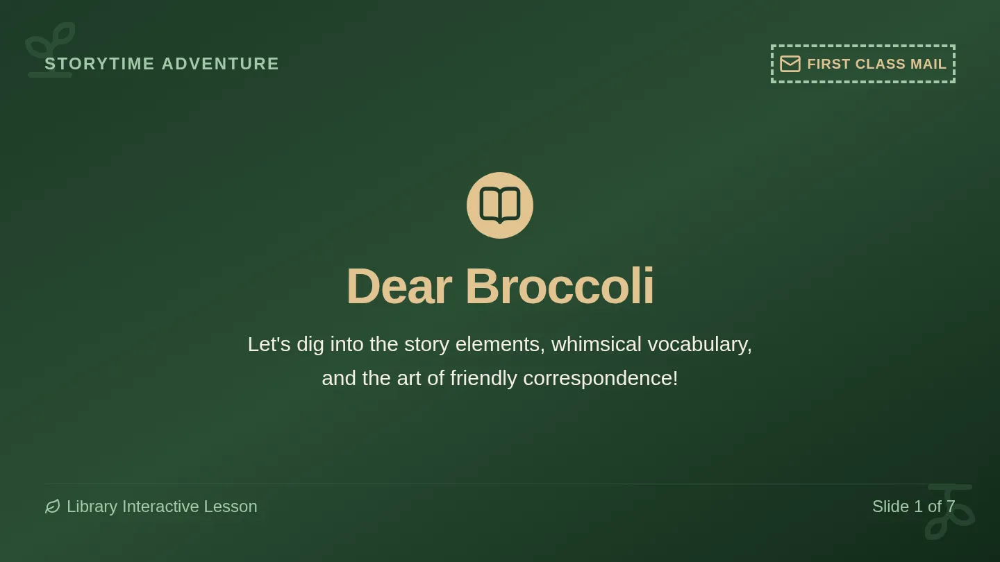 Dear Broccoli Discussion Slides