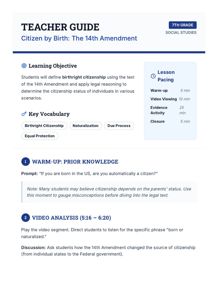 Citizenship Teacher Guide