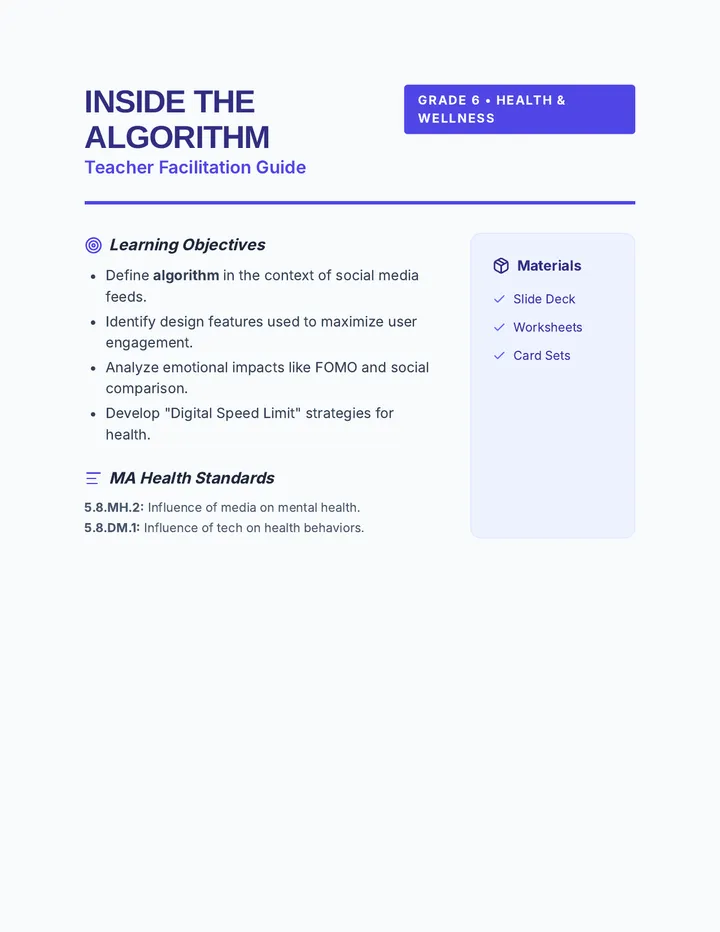 Inside the Algorithm Teacher Guide