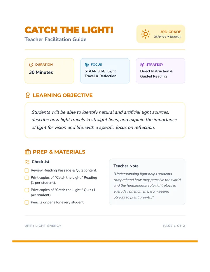 Light Teacher Guide