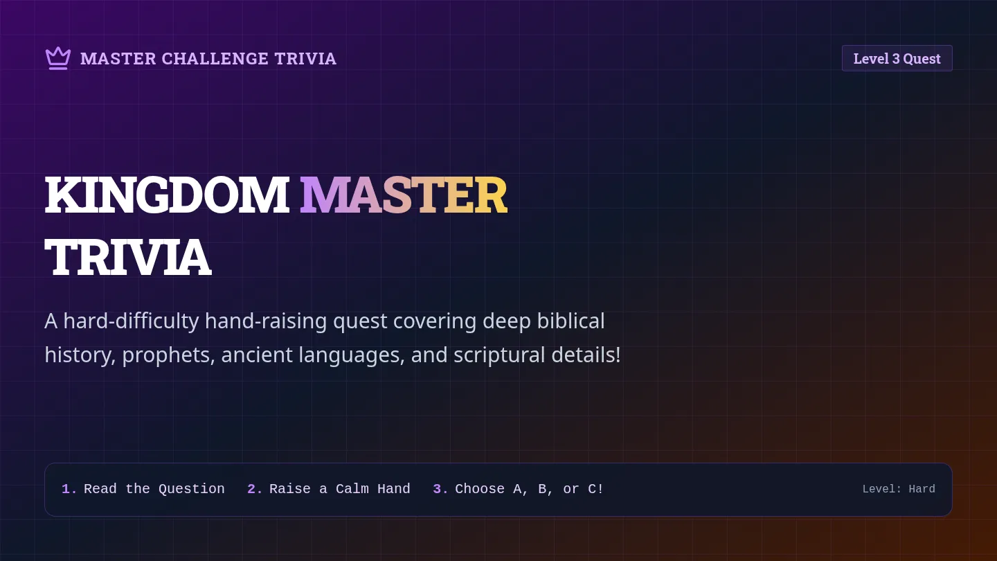 Hard Bible Trivia Slides