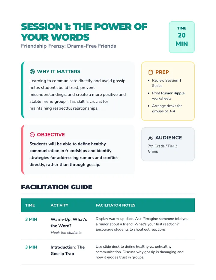 Direct Talk Lesson Plan