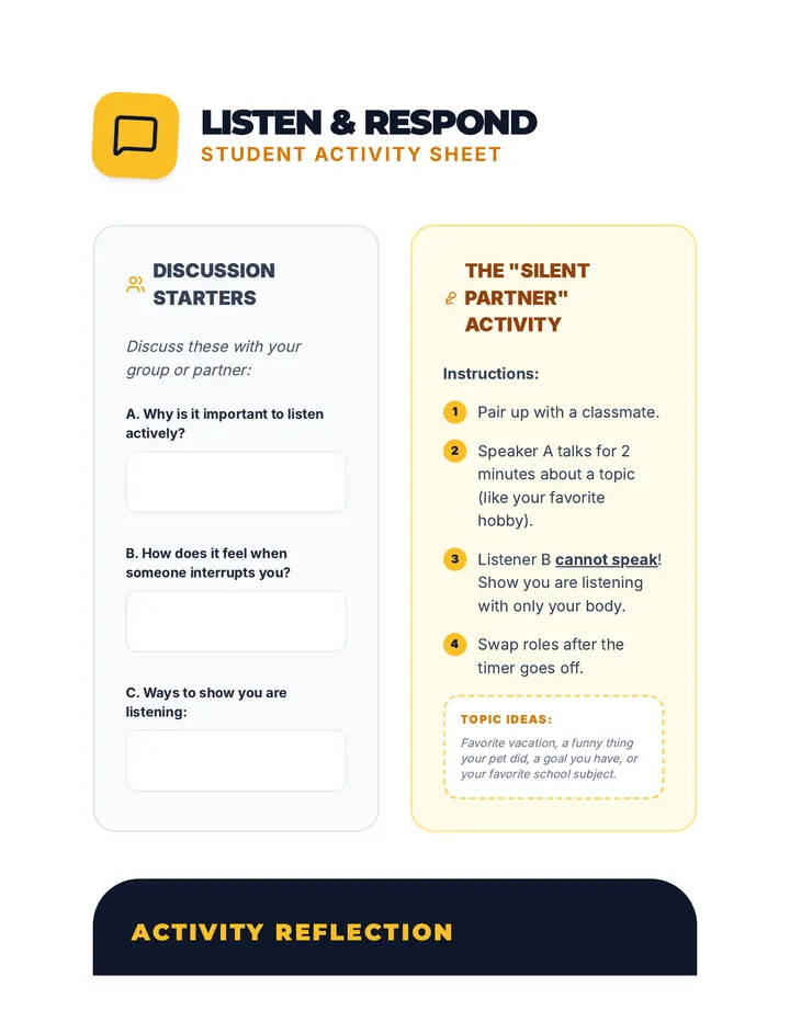 Listening Activity Worksheet
