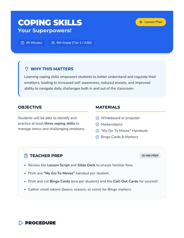 Coping Skills Your Superpowers • Lesson • Lenny.com