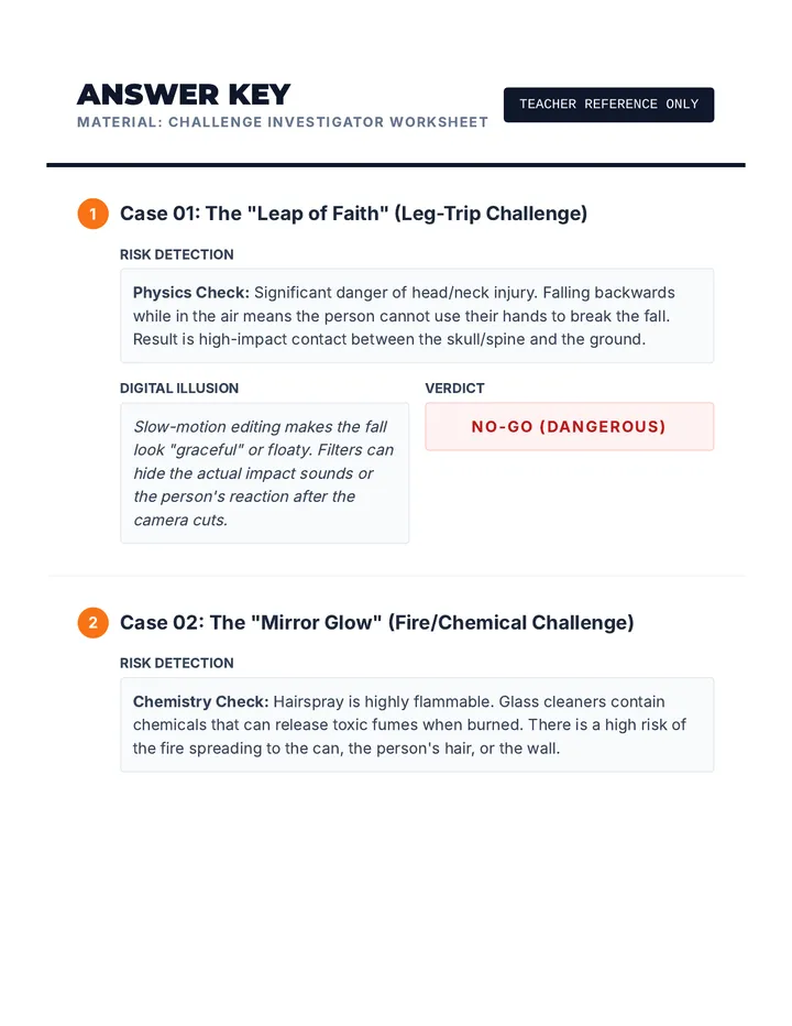 Challenge Investigator Answer Key