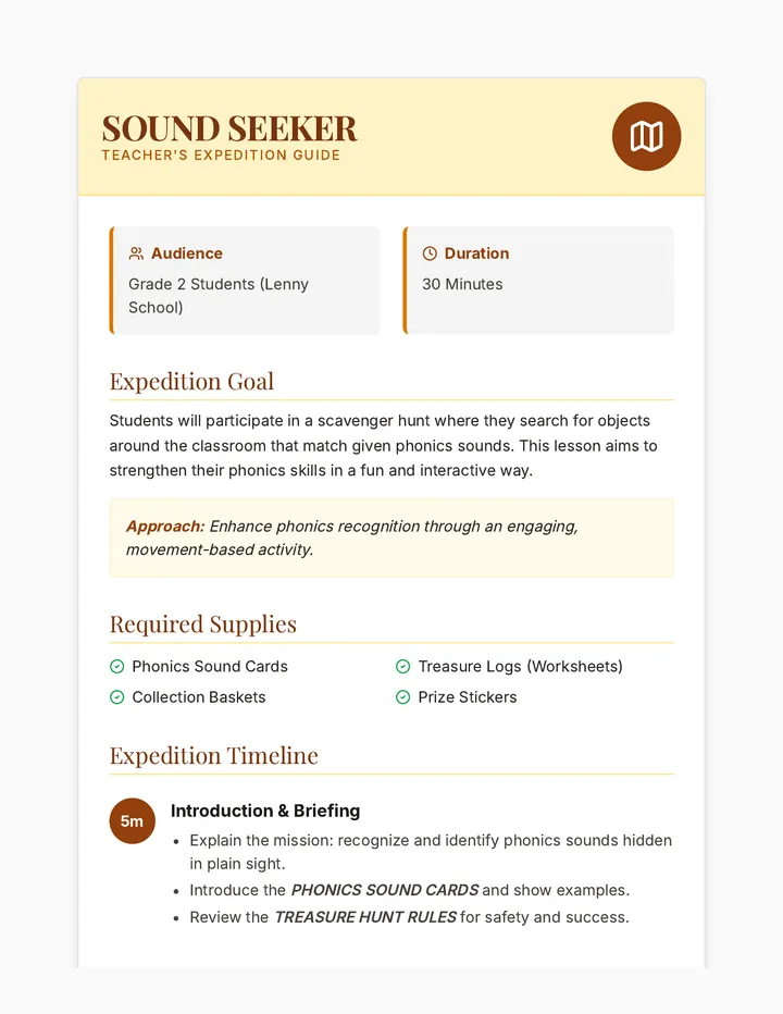 Sound Seeker Lesson Plan