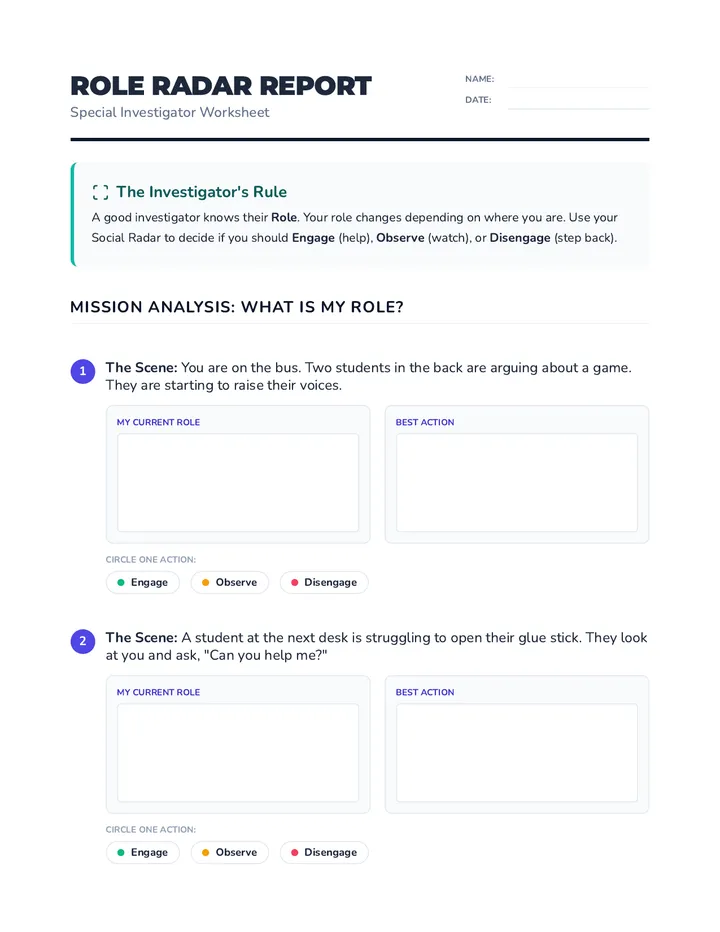 Role Radar Worksheet