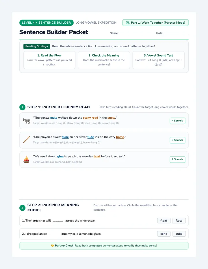 Sentence Builder Packet