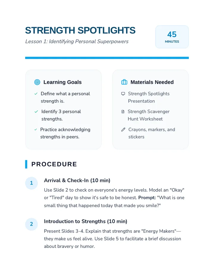 Strength Spotlights Plan