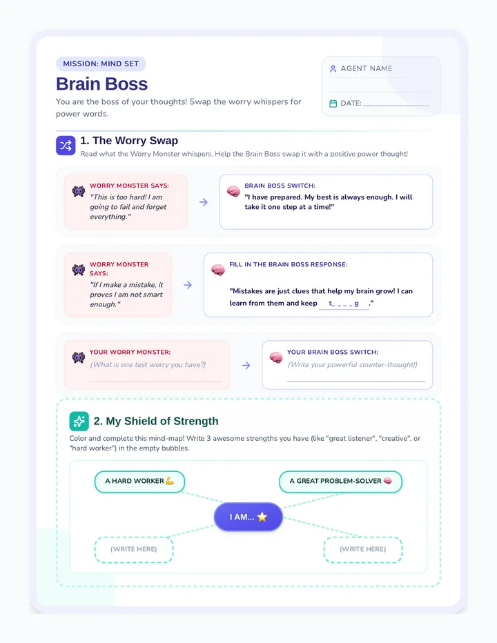 Brain Boss Worksheet