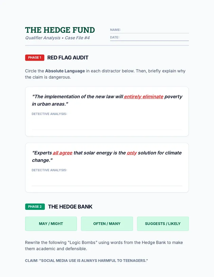 Absolute Language Worksheet