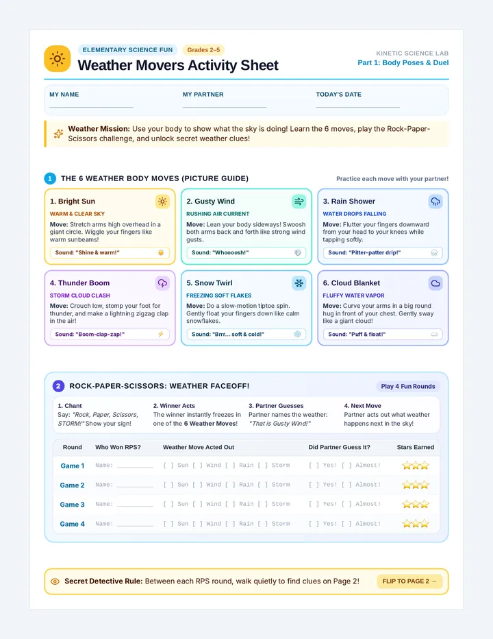 Weather Movers Activity Sheet