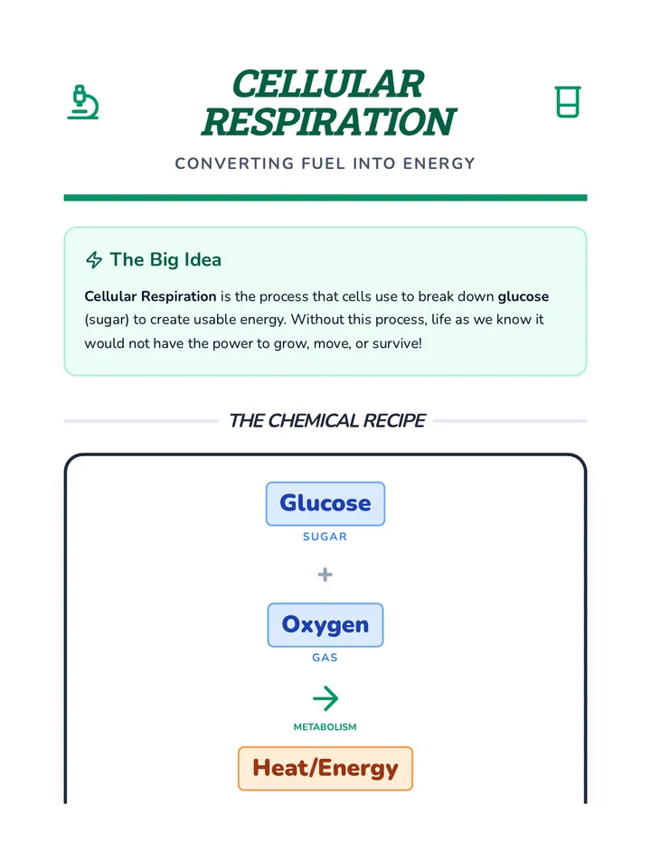 Cellular Respiration Anchor Chart