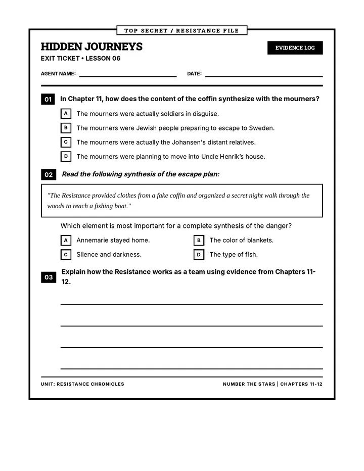 Hidden Journeys Exit Ticket