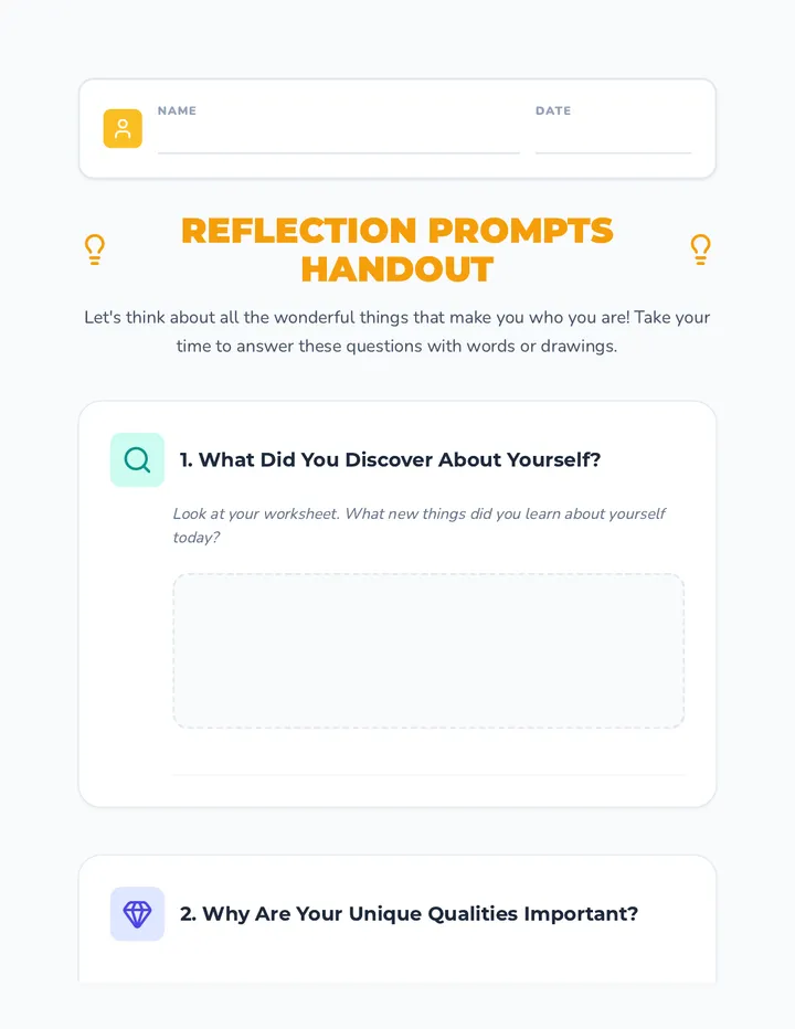 Reflection Prompts Handout