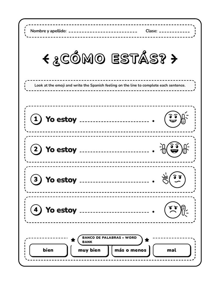 Como Estas Worksheet