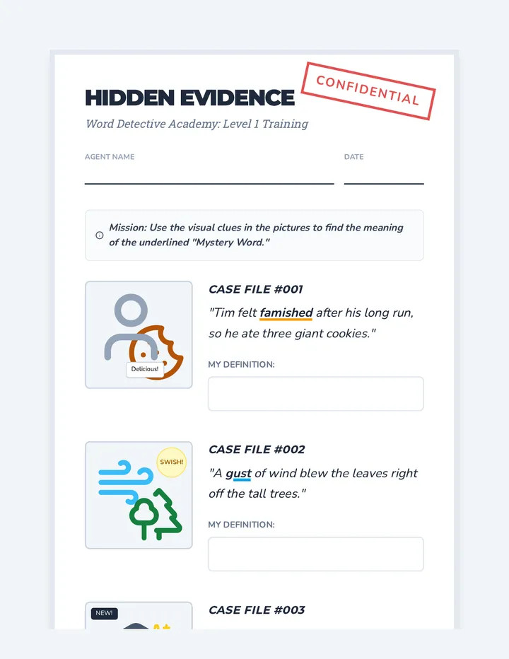 Hidden Evidence Worksheet