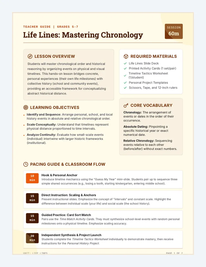 Life Lines Teacher Guide