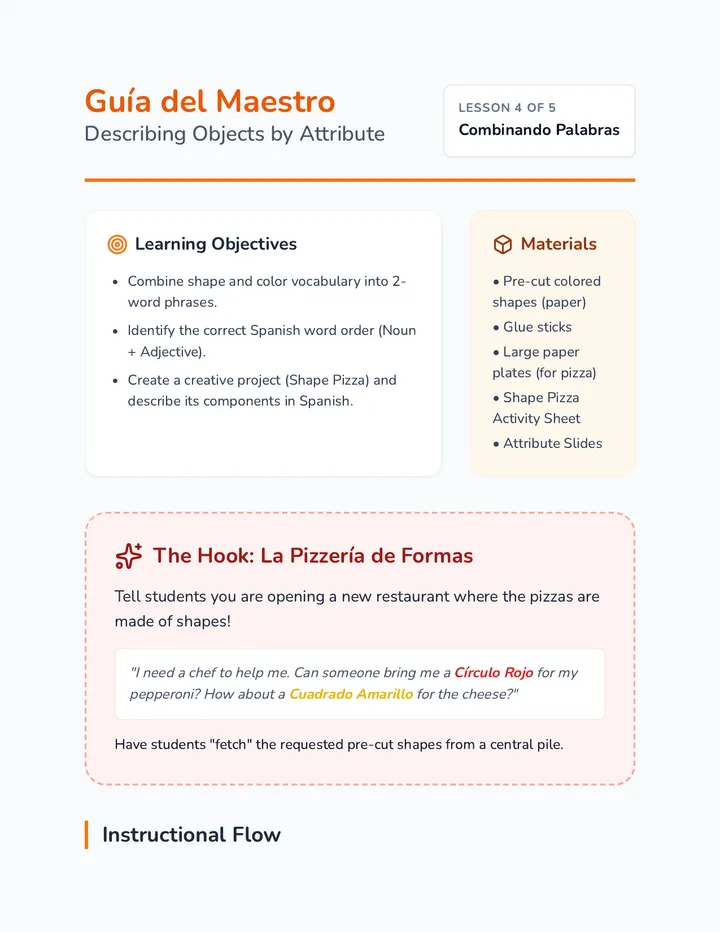 Shape Attribute Teacher Guide