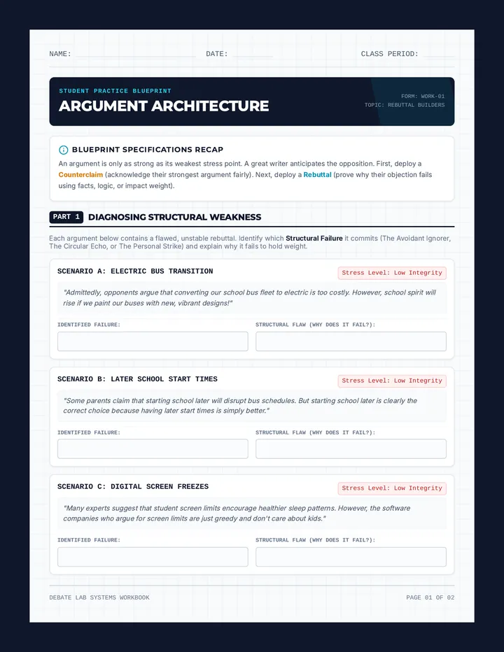 Rebuttal Construction Worksheet