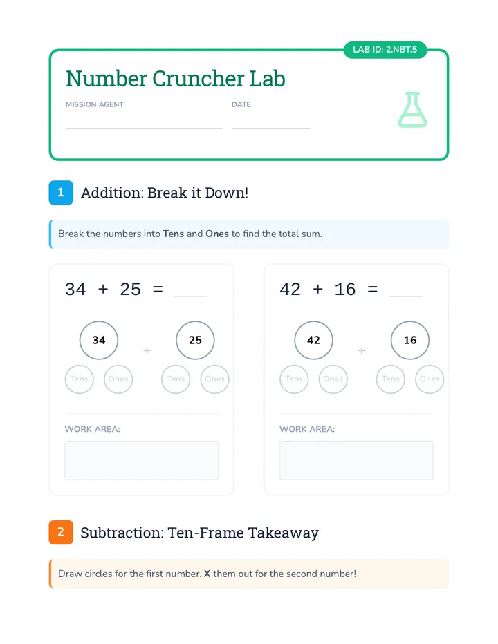 Math Mission Worksheet