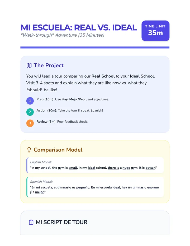 Real vs Ideal School Tour Project