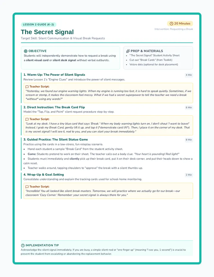 The Secret Signal Teacher Guide
