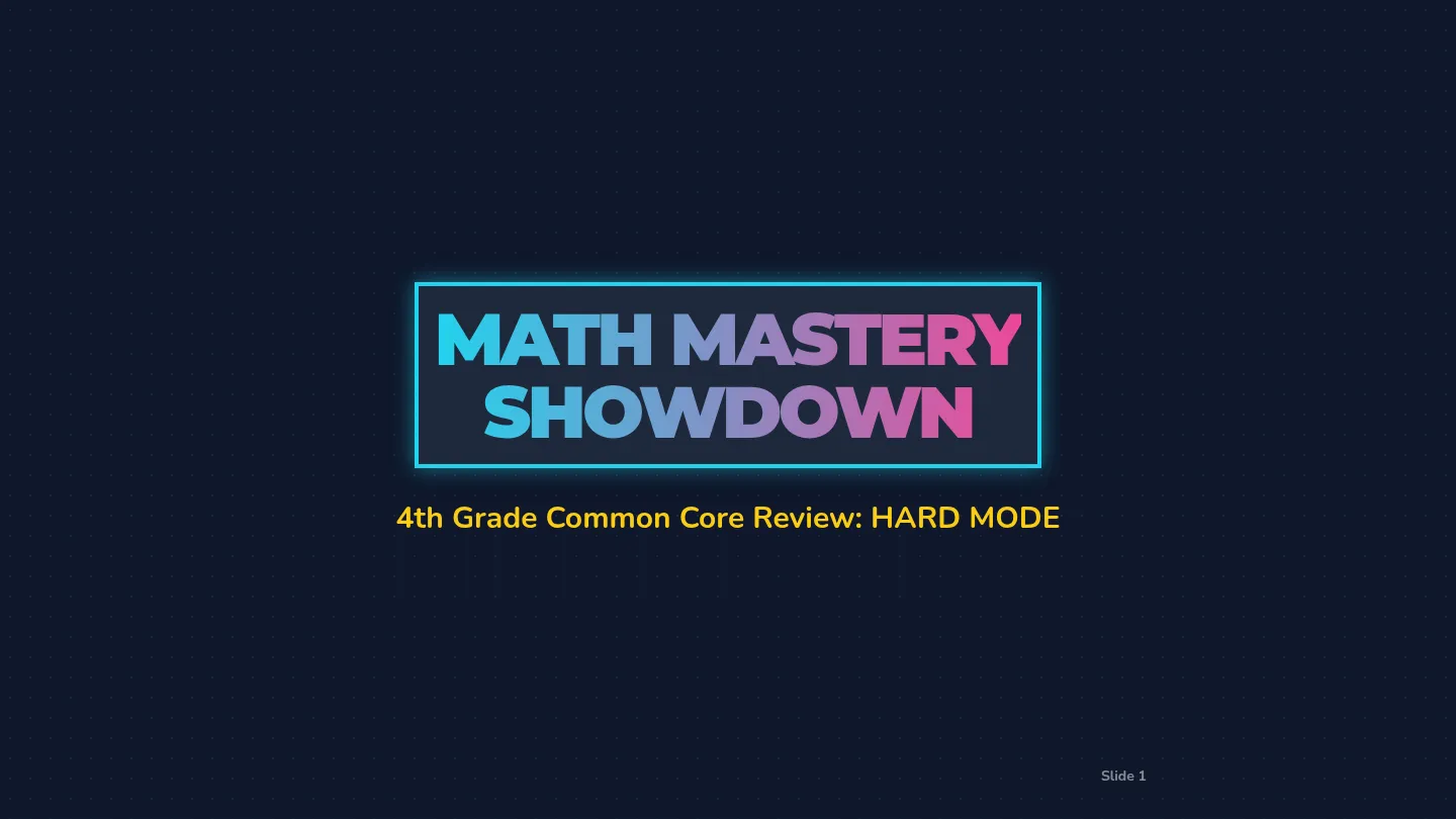 Math Mastery Slides Hard Mode