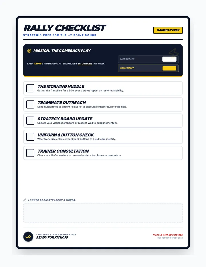Attendance Rally Checklist