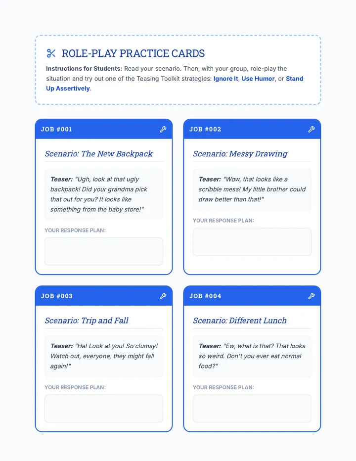 Teasing Toolkit Role-Play Cards