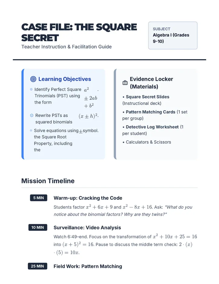 Case File Teacher Guide