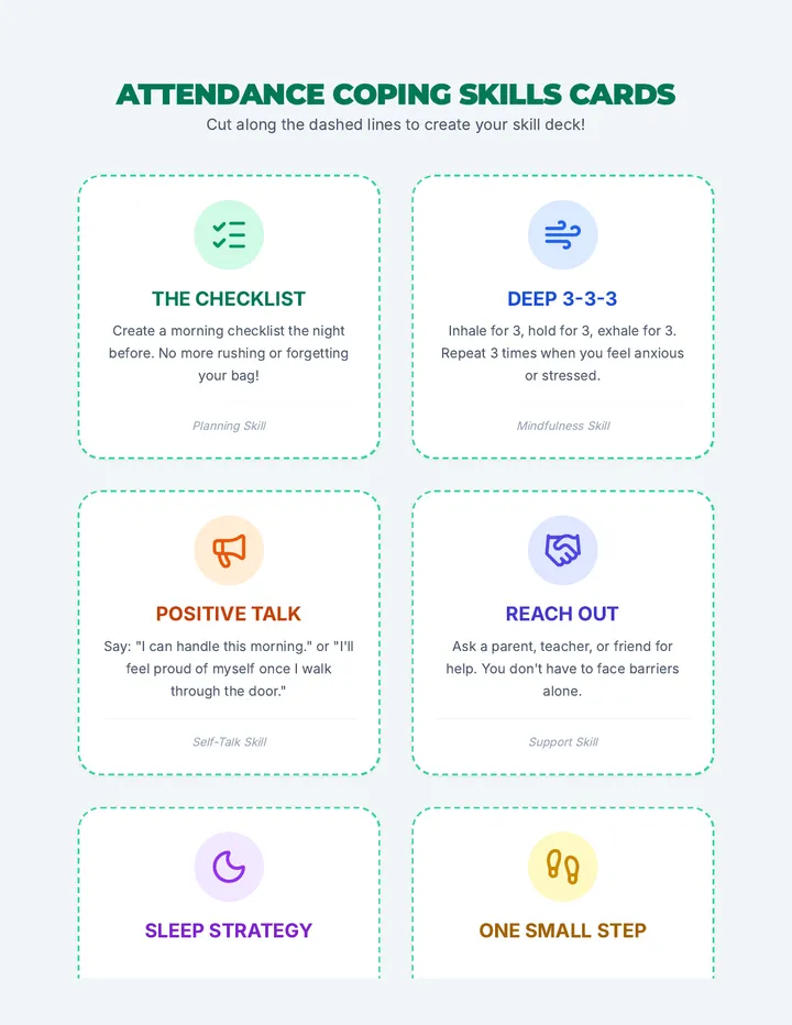 Attendance Coping Skills Cards