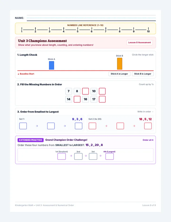 Order Champions Assessment Worksheet