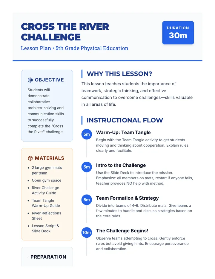 River Challenge Plan