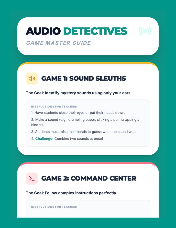 Listening Game Cards