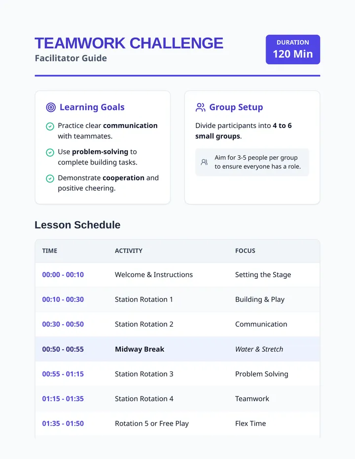 Teamwork Challenge Facilitator Guide